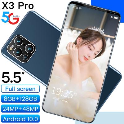 China Original Dual Camera 24MP+48MP 8G+128G Android10 Smartphone New X3 Pro 5.5inch HD Opened Large Memory Mobile Cell Phone for sale