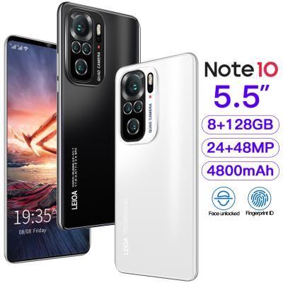 China New Model Unlocked Dual SIM Card Note 10 Smart Phone 5.5 Inch 8+128GB Cellphone Smart Mobile Phone 4GB Dual SIM Android Phone for sale