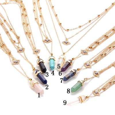 China FASHIONABLE Natural Angel Point Healing Crystal Necklace For Women Stone Eye Stone Ball Chain Ball Shape Pendant Jewelry Factory for sale