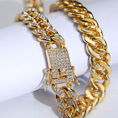 China FASHIONABLE Hot Selling Amazon Hip Pops Cuban Chain 5A+ Iced Out Zirconia Anklet Bracelet Rose Gold Plated Rhinestone Crystal Anklets for sale