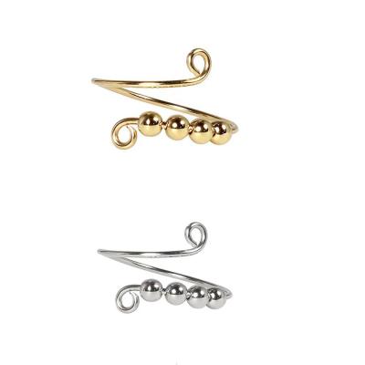 China CLASSIC New Design Silver Gold Plated Copper Alloy Rings Women Men Spinner Beads Stirrer For Worry Ring for sale