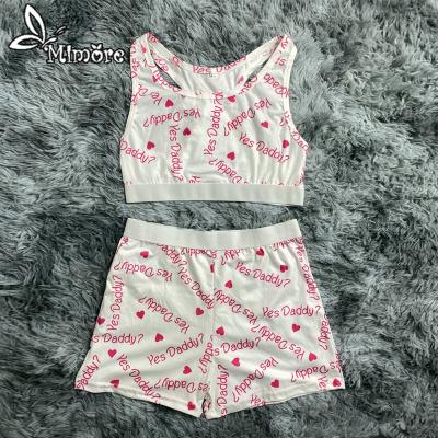 China Wholesale Fashion Design Mimore QUICK DRY Sleep Wear Yes Daddy Sleepwear For Women Sexy Pajamas Pieces Both Sets for sale