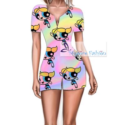 China Wholesale Custom Sexy QUICK DRY Rainbow Power Blast Girl Shorts Sheath Adult Onesie Mimore Fashion Design Printed QUICK DRY for sale