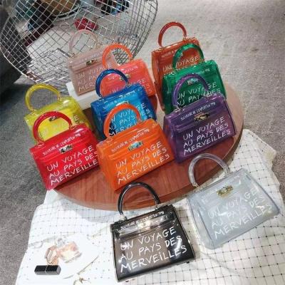 China Luxury Anti-theft Ladies Anti-theft PVC Bags Clear Acrylic Messenger Handbags For Women Fashion Handbag Female Letter Pattern for sale