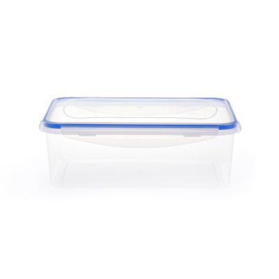 China 2200ml Crisper Wholesale Microwavable Vegetable Container Takeout Clear Plastic Rectangle Food Storage Container With Lid for sale