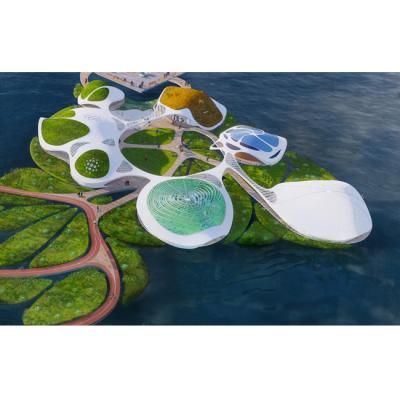 China Modern Luxury Water Building Floating Building Design And Construction for sale