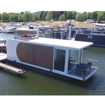 China Modern contemporary living on water sea floating houseboat design and construction for sale