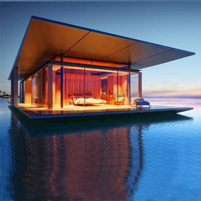 China Hotel Customized High Quality Water To Build Modular Floating Water Villa Prefab Home for sale