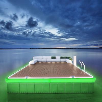 China Marine Hardware Fittings LED light water swim dock waterscape platform floating dock floating platform/water house for sale