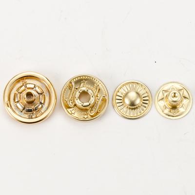 China Iron Brass Snap Fastener Button Stainless Steel Classic 4 Parts Button With Custom LOGO for sale