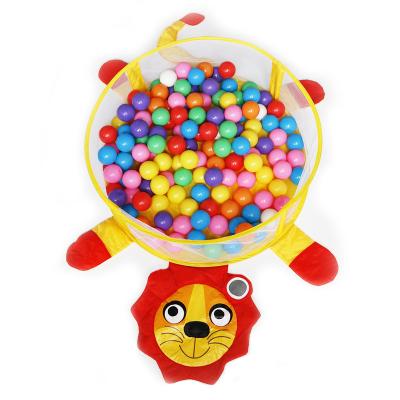 China Soft Toy Cartoon Round Ball Pool Ocean Ball Pool With Basketball Frame Ball Pit Kids Indoor Folding Tent for sale