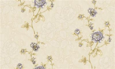 China Fashion Deep Embossed Wallpaper , Bedroom Damask Wallpaper For Decoration for sale