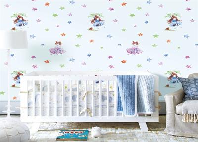 China Washable Baby Girl Nursery Wallpaper Fireproof Embossed Vinyl Materials for sale