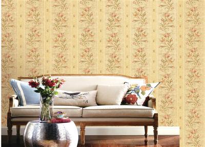 China American Country Style Deep Embossed Wallpaper Durable 1.06*15.6m Roll Size for sale