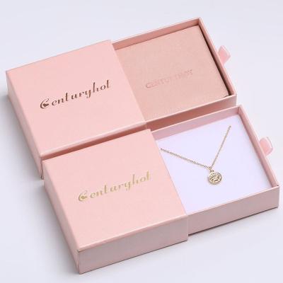 China Handmade Custom Embossed Logo Small Gold Pink Foil Packaging Boxes Customized Paper Boxes Jewelry Drawer Gift Boxes for sale