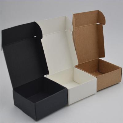 China Mini Size Kraft Paper Box Small Cardboard Box Black Handmade Cookie Candy Handmade Soap Box White Paper Boxes For Packaging for sale