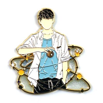 China Europe Manufacture VastGifts Custom Fashion Metal Opens Anime Badge Lapel Soft Hard Enamel Pins With Stained Glass Glitter for sale