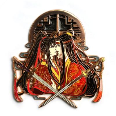 China Europe VastGifts Movie Character Stained Metal Glass Beaded Badge Custom Lapel Hard Enamel Pin On Pin for sale