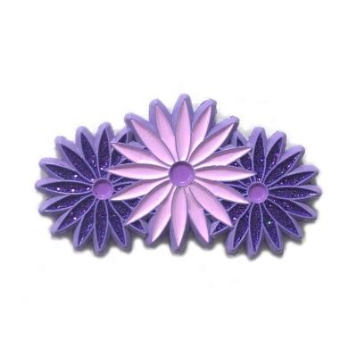 China Wholesale Promotional Flower Pin Maker Badge Purple Glitter From Europe Supplier VastGifts No Dyed Enamel Plating Metal Enamel Lapel Pins for sale