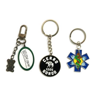 China Custom Promotional Gifts VastGifts Key Chain Black Nickel Metal Craft Bear Round Design Black Soft Hard Enamel Keychains For Souvenir Gifts for sale