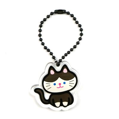 China Promotional Gifts VastGifts Key Chain Acrylic Cute Clear Cat Fish Design Laser Plastic Printed Animal Picture With Metal Key Chain for sale