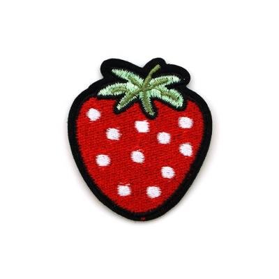 China VastGifts Handmade Iron On Custom Strawberries Full Logo Patches Hat Heat Press Embroidered Fruit Patches Custom Embroidery For Apparel for sale