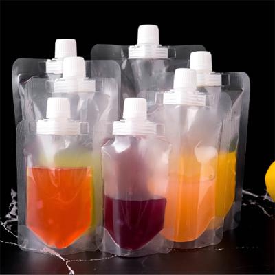 China LOKYO Wholesale Recyclable Cheap Transparent Spout Pouch Different Size Juice Drinks Packaging Bag Holder Spout Pouches for sale