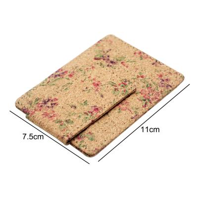 China Custom Made Boshiho Cork Eco Friendly Flower Money Clip Magnet Cork Credit Card ID Card Holder for sale