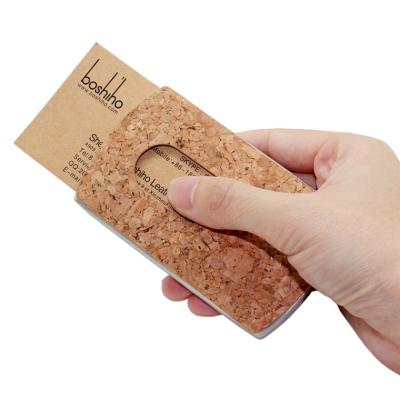 China SINGLE Boshiho? Custom Low Moq Cork Pocket Style Business Name ID Card Holder Wallet for sale