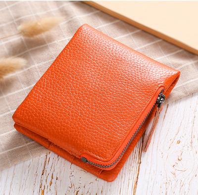 China Anti-theft Gifts Minimalist Fashion Promotion Men's Money Clip Purse Card Holder Slim Genuine Leather Wallet for sale