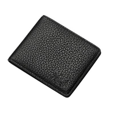 China High Quality Waterproof Handmade Slim Bifold Style Men's Black Color Leather Wallet Plain for sale