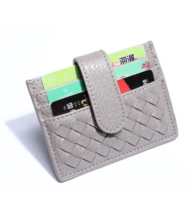 China Boshiho Latest Fashion Women Lady Business Credit Waterproof Card For Antique Silver PU Leather Card Holder for sale