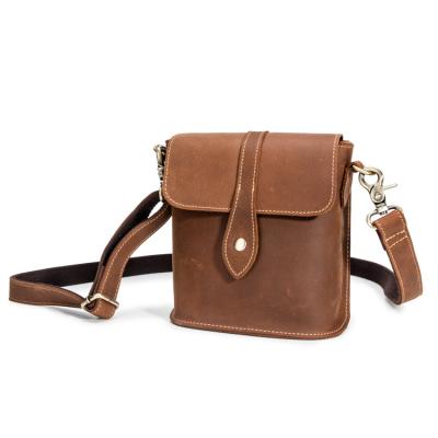 China Wholesale Vintage Crazy Horse Messenger Bag BOSHIHO Genuine Leather Men's Business Fashion Shoulder Messenger Bag for sale