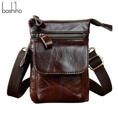 China New Fashion Boshiho Water Proof Custom Waist Bag Men's Cross Body Leather Sling Waist Belt Bag for sale