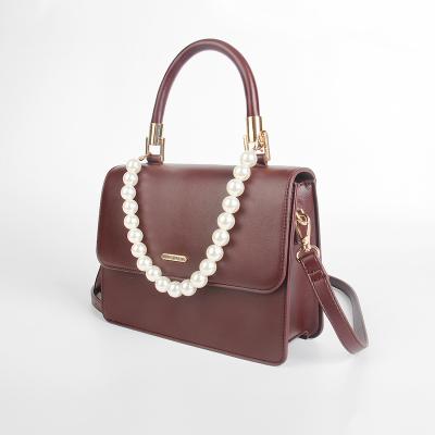 China Fashion Sling Bags For Women Red Mini Crossbody Bag With Pearl for sale