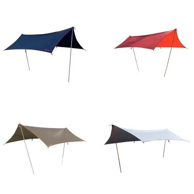 China 210T Polyester Outdoor Camping Tarp Silver Coating Waterproof Rain Fly for sale