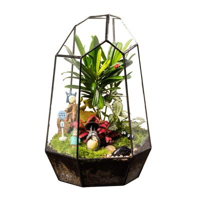 China Art Deco New Design Glass Mini Succulent Greenhouse Geometric Flower Room For Table Decoration for sale