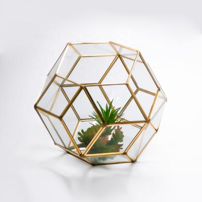 China Custom Sphere Modern Geometric Design Mini Glass Containers Greenhouse for sale