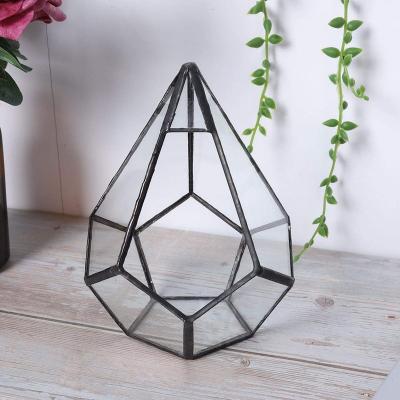 China Wholesale Art Deco Decorative Gold Mini Greenhouse Geometric Glass New Products Glass for sale