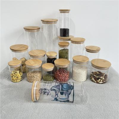 China DIY Sublimation Eco-Friendly Stocked Empty Wide Mouth Glass Can Jar Kitchen Clear Canisters For Heat Press Printing for sale