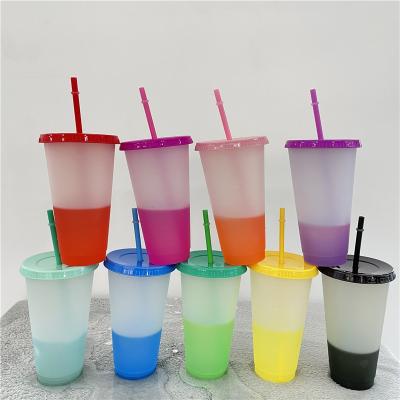 China Viable Pack of 5 BPA Free Clear Plastic Tumbler Cups 16oz 24oz for Cold Beverage and Hot Beverage for sale