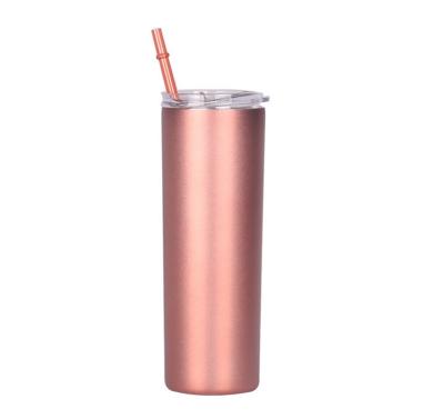 China Wholesale Viable With Low MOQ 20oz 600ml Double Wall Stainless Steel Coffee Mug Tall Slim Tumbler Lean for sale