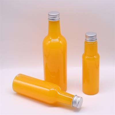 China Coffee MAYSURE Ransparent Liquid Plastic Bottle 450ml Long Neck Beverage Bottle PET for sale