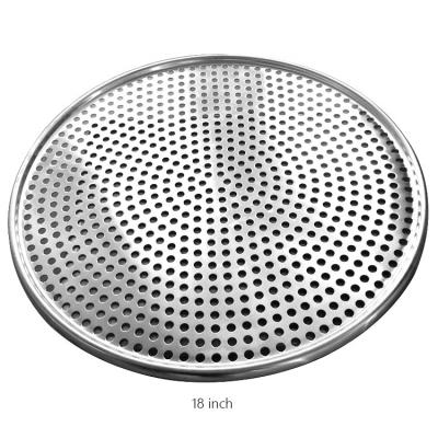 China 18 Inch Perforated Round Aluminum Pizza Pan Punched Pizza Tray Baking Tray For Restaurant for sale