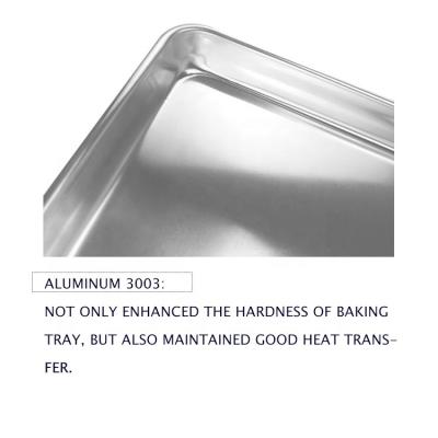 China 40x60cm Baking Tray Metal Baking Sheet Wire-In-The-Rim Sheet Pan Aluminum Trays Bakery Pan 1mm for sale