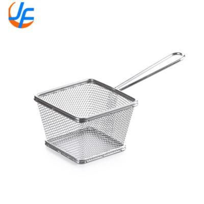 China Cesta del tenedor de la fritada de las patatas fritas de la malla de alambre del acero inoxidable de la fabricación de metal de la alimentación del metal en venta