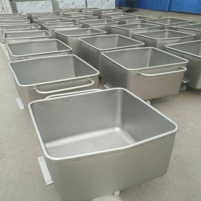 China JF Sheet Metal-200L Grinding Stainless Steel Meat Processing Trolley Bin for sale