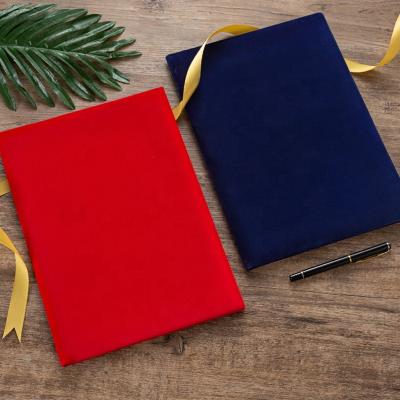 China A4 Holder, Navy Blue Velvet Certificate Folder Velvet Certificate Cover, Red Velvet Certificate Holder Diploma Case Covers Holder for sale