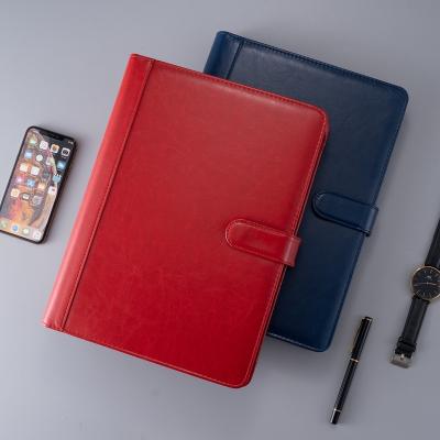 China High Quality Business PU Padfolio With Ring Binder And Business Logo, A4 PU Leather Folder With Magnetic Snap Closure for sale