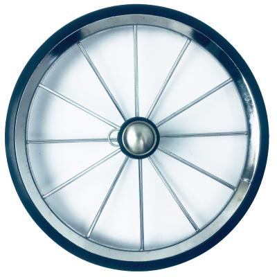 China Good Wear Resistance 8inch Steel Spokes Wheel Rubber Tire Wheel For Doll Cart for sale